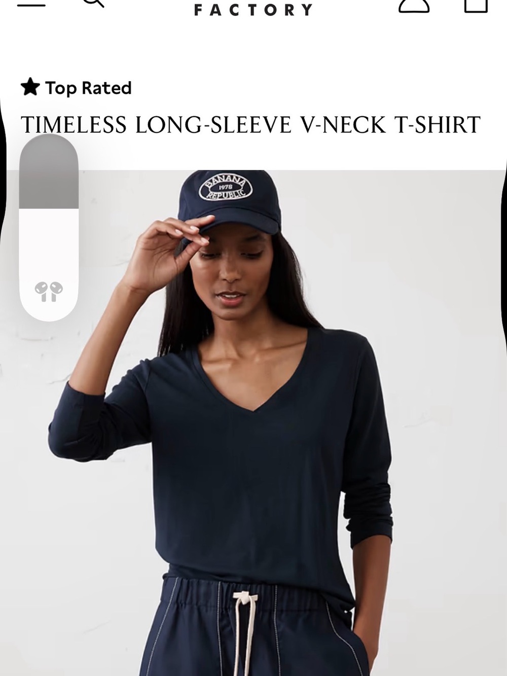 Banana Republic Timeless Long-Sleeve V-Neck T-Shirt - Navy